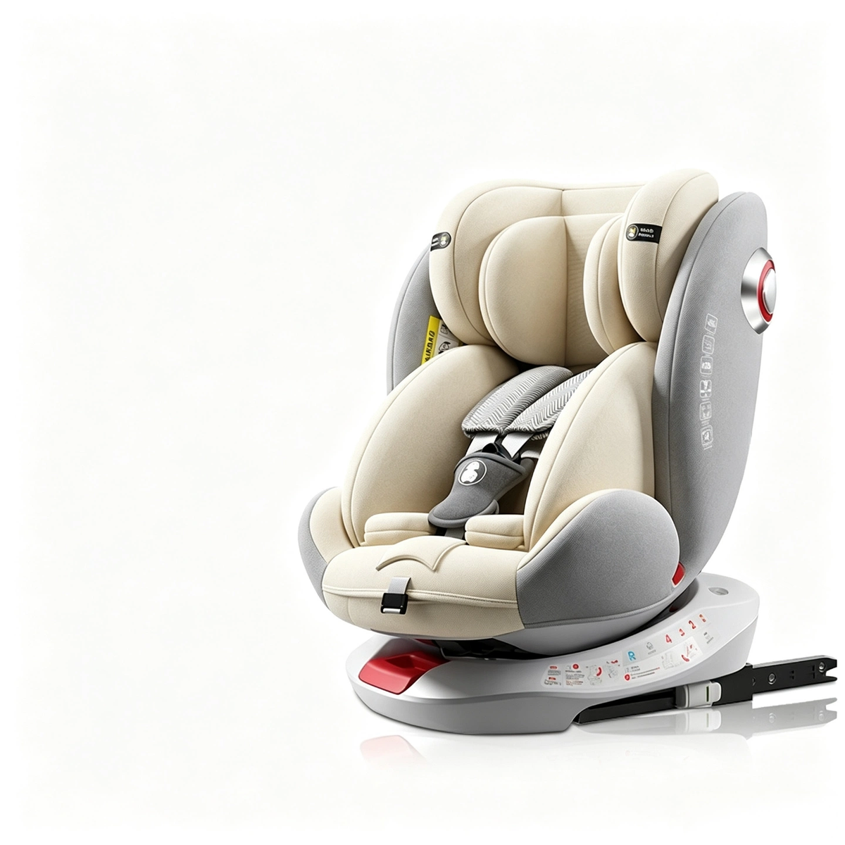 Carmind 360° Rotatable Baby Car Seat, ISOFIX Steel Interface, Reclinable Infant Toddler Car Safety Seat, Fits Kids 0-12 Years Old